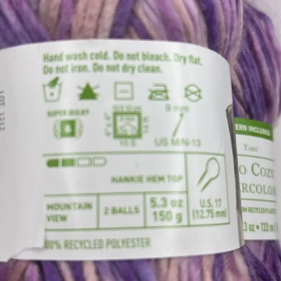 Loops & Threads Eco Cozy Watercolors Orchid Mist 5 pack - Picture 3 of 5